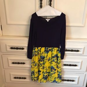 Navy and yellow floral dress